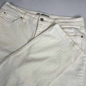 Karl‎ Lagerfeld Jeans Women's Size 14 White Cotton Stretch Comfort Casual